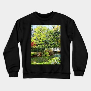 Decorative Bridge in Autumn Park Crewneck Sweatshirt